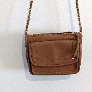 Faux sure and cheetah print crossbody  Brown Chain Strap Bag purse flap